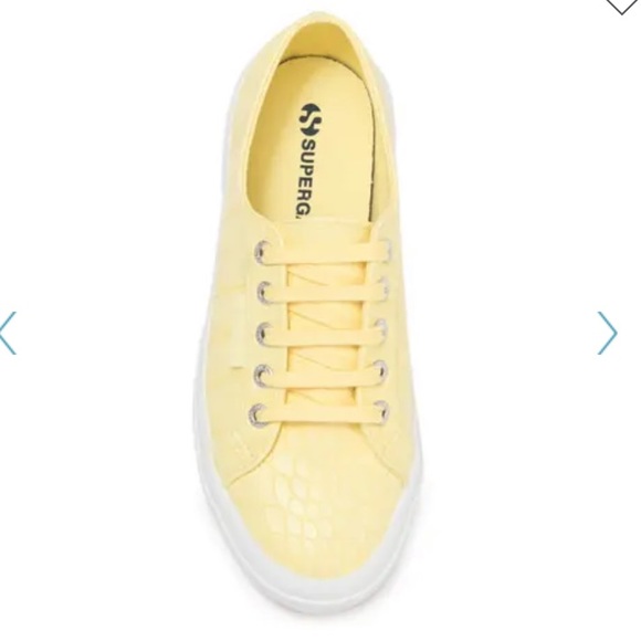 Superga croc emboss sneaker yellow 6.5 7 7.5 8 NWT - Picture 2 of 16